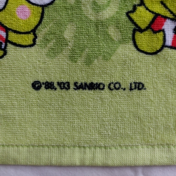 Sanrio Vintage Kero Kero Keroppi Y2K Hand Towel Light Green - Picture 6 of 10